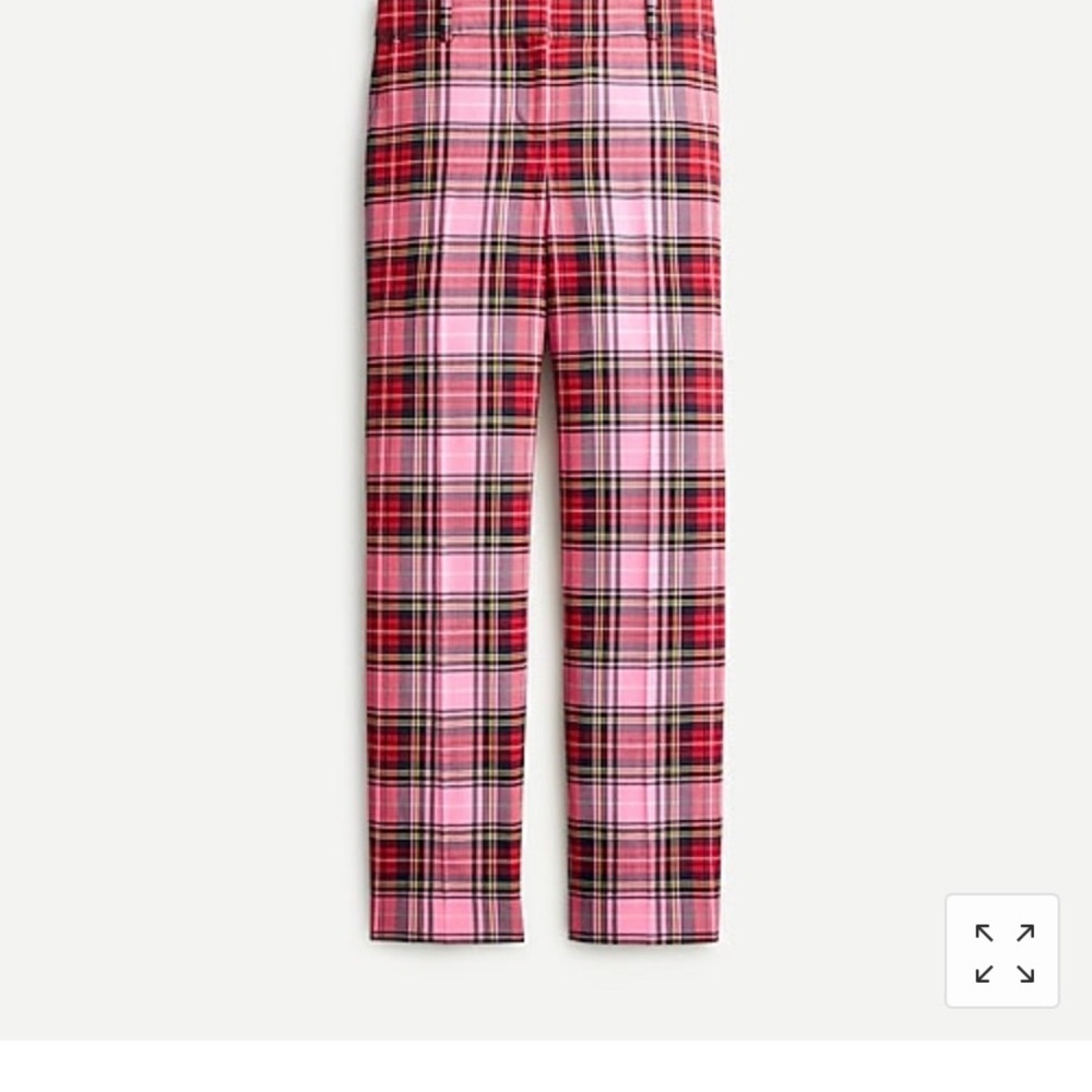 JCrew Cameron Slim Crop Pant in Pink Tartan